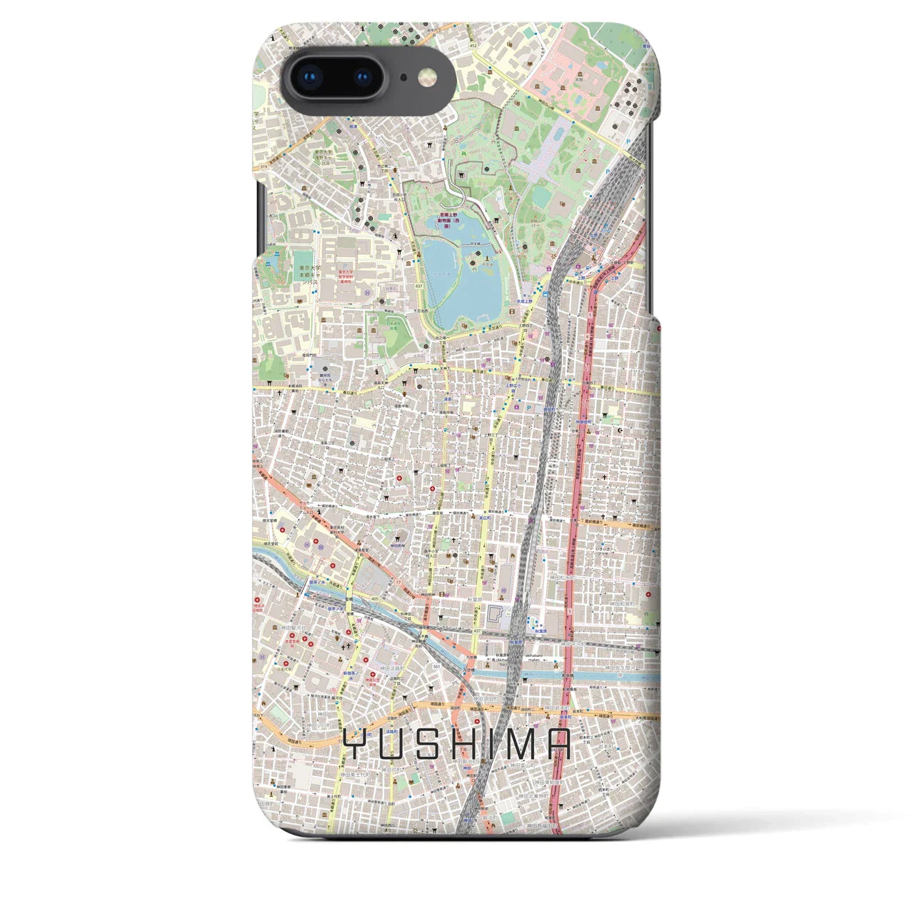 【湯島(東京都)】地図柄iPhoneケース(バックカバータイプ)