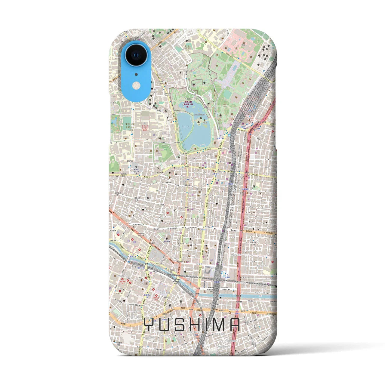 【湯島(東京都)】地図柄iPhoneケース(バックカバータイプ)