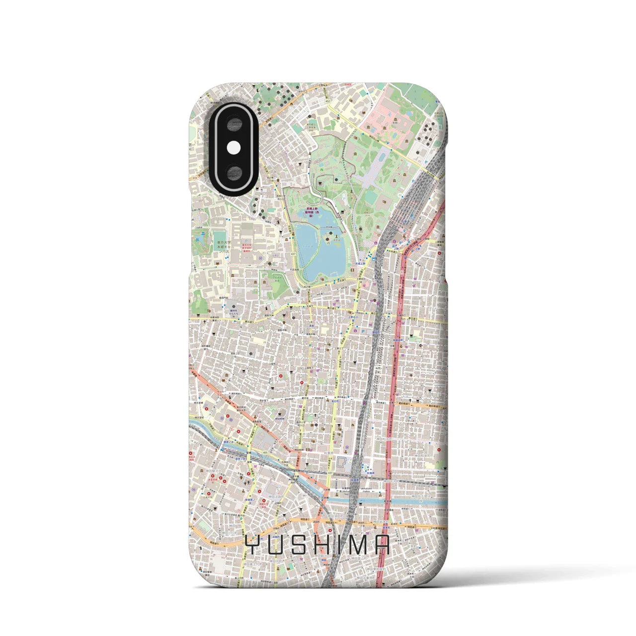 【湯島(東京都)】地図柄iPhoneケース(バックカバータイプ)