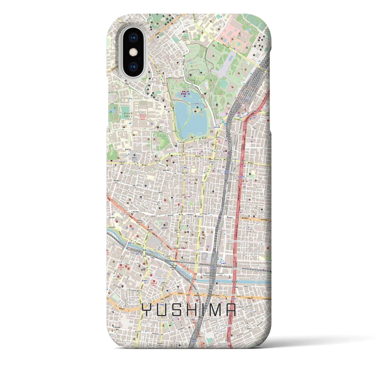 【湯島(東京都)】地図柄iPhoneケース(バックカバータイプ)