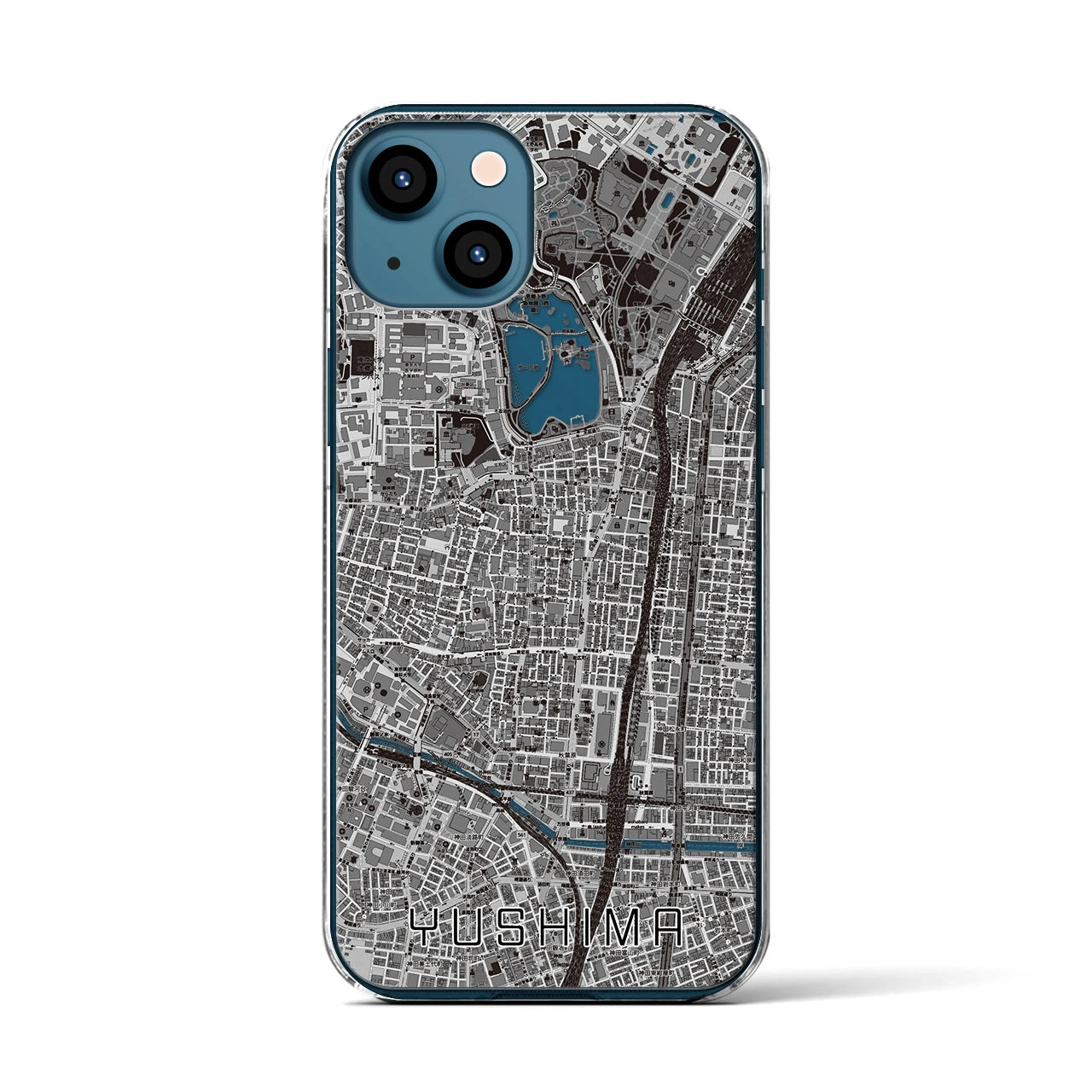 【湯島(東京都)】地図柄iPhoneケース(クリアタイプ)