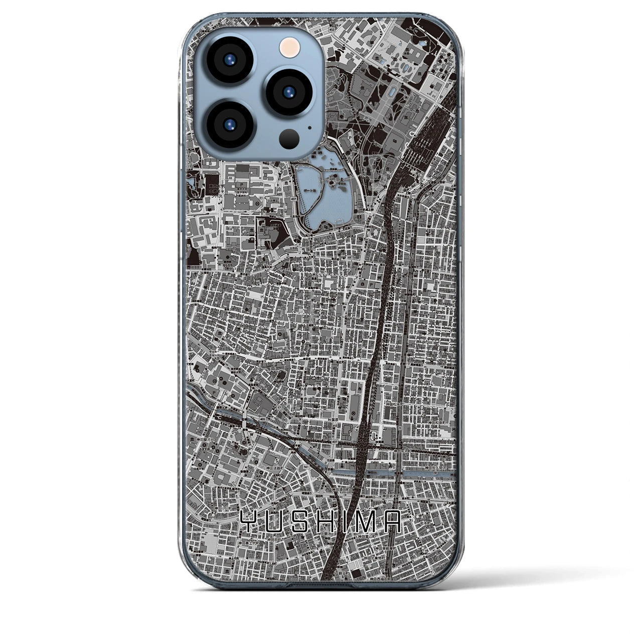 【湯島(東京都)】地図柄iPhoneケース(クリアタイプ)