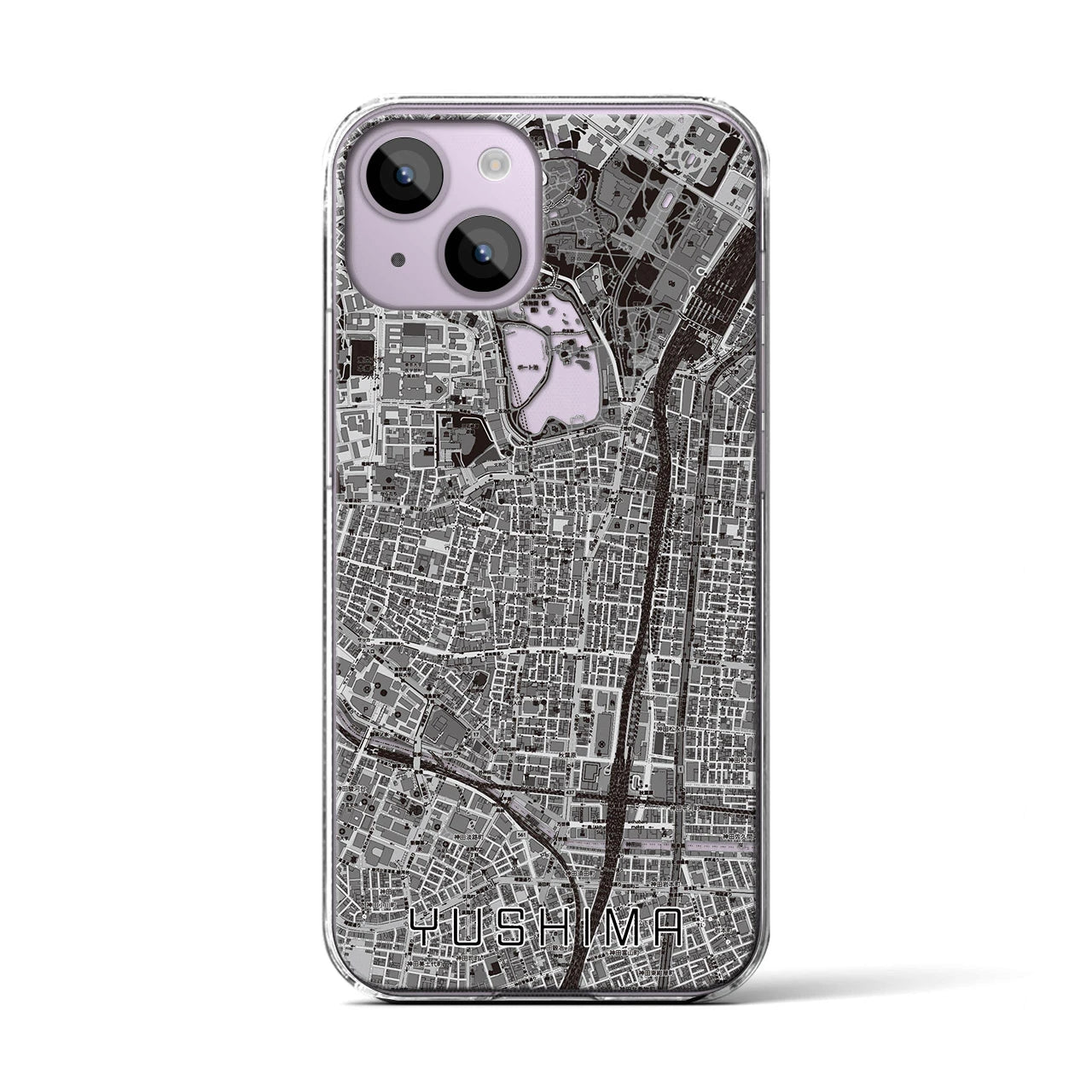 【湯島(東京都)】地図柄iPhoneケース(クリアタイプ)