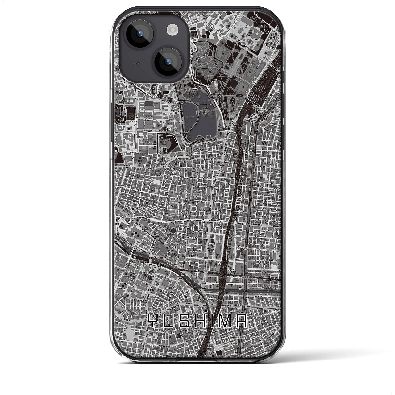 【湯島(東京都)】地図柄iPhoneケース(クリアタイプ)