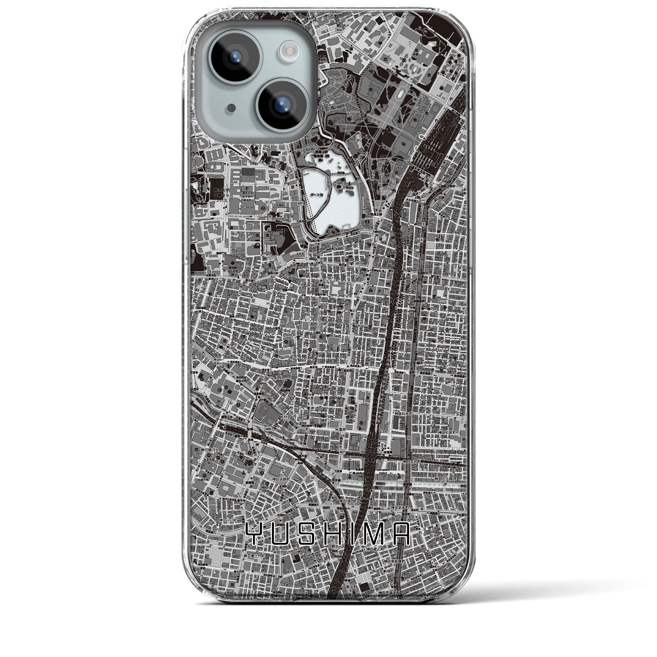 【湯島(東京都)】地図柄iPhoneケース(クリアタイプ)