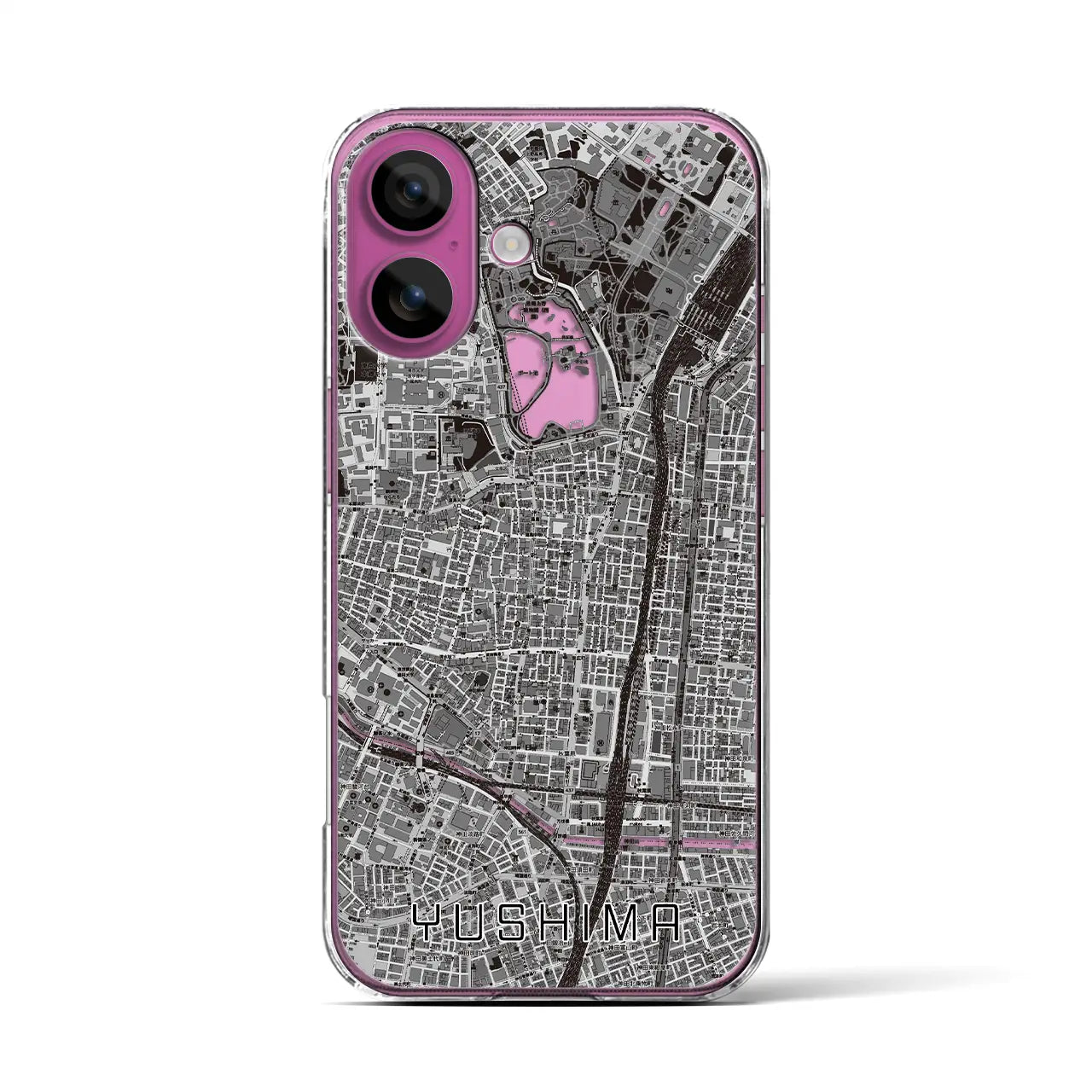 【湯島(東京都)】地図柄iPhoneケース(クリアタイプ)