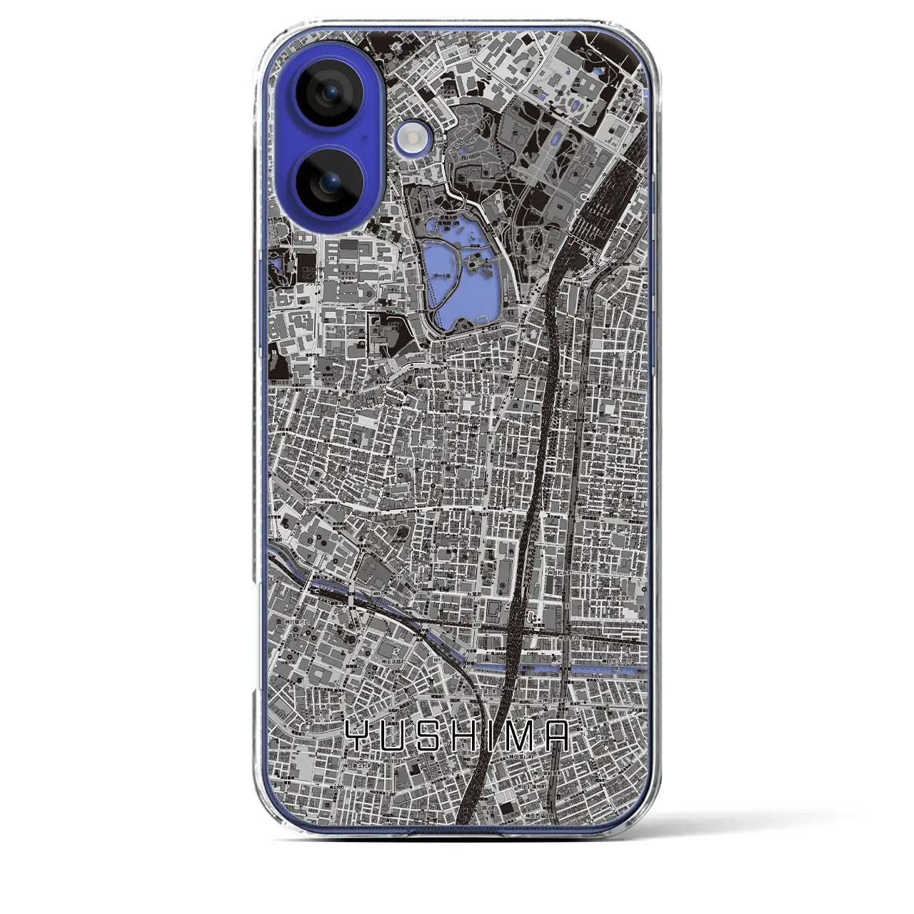 【湯島(東京都)】地図柄iPhoneケース(クリアタイプ)