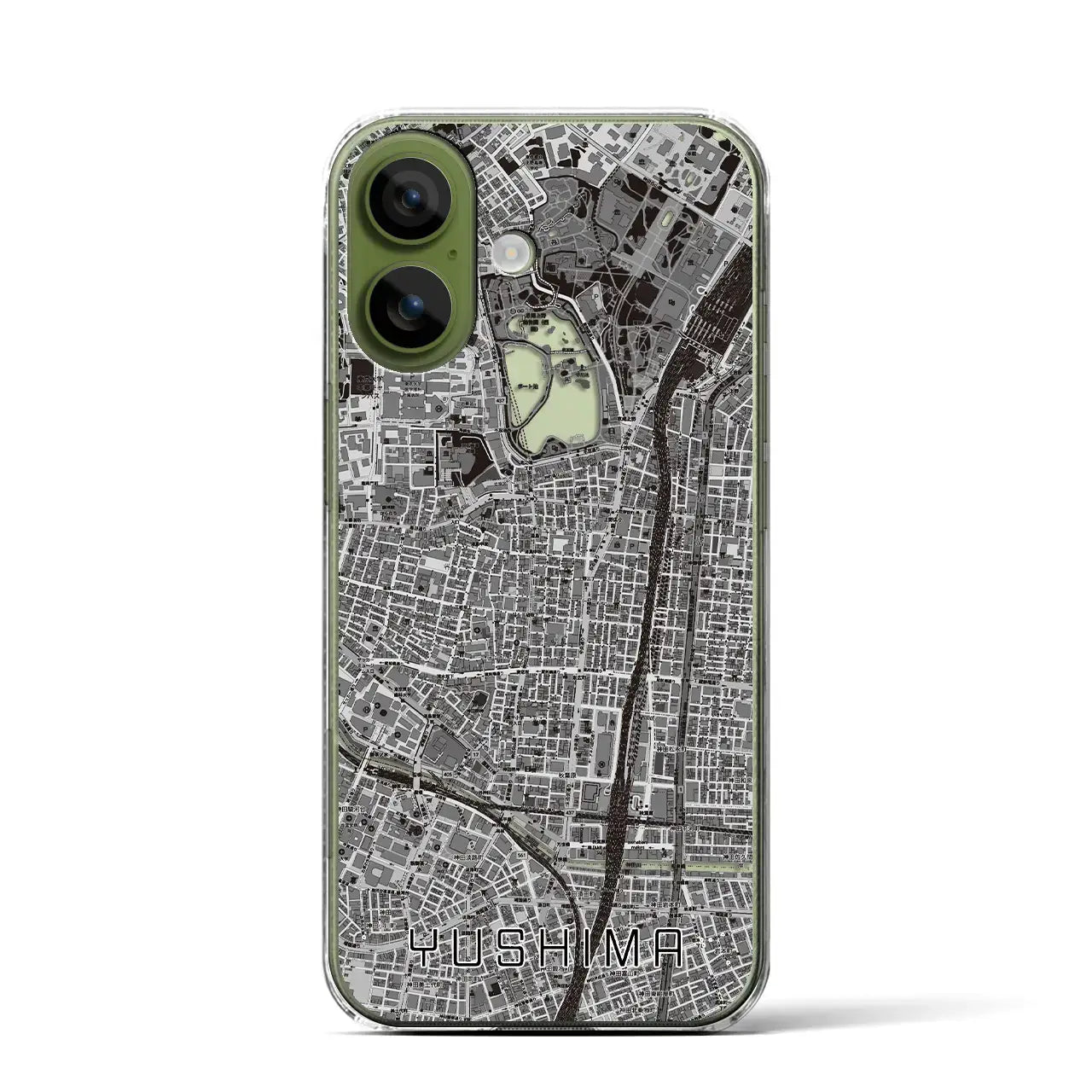 【湯島(東京都)】地図柄iPhoneケース(クリアタイプ)
