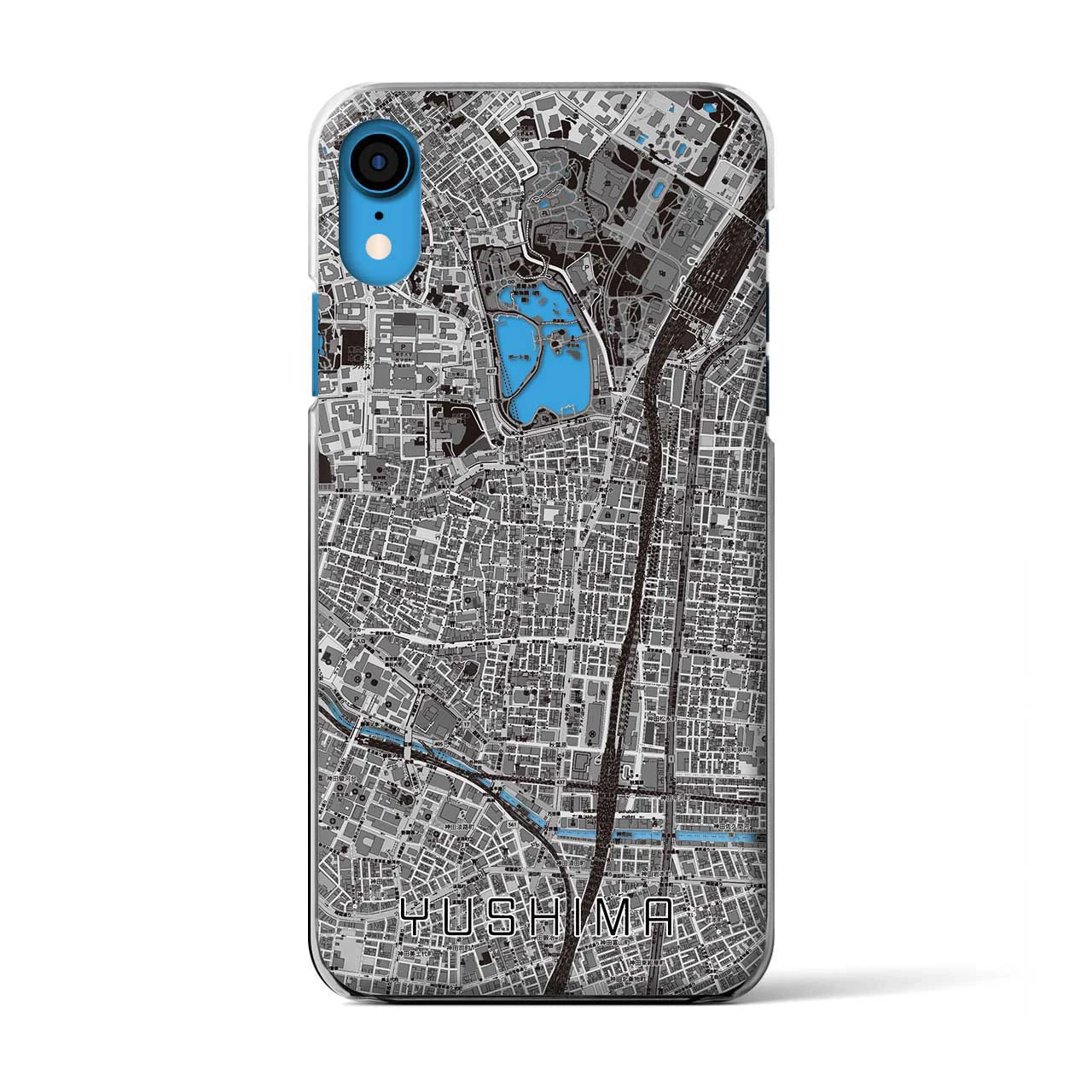 【湯島(東京都)】地図柄iPhoneケース(クリアタイプ)