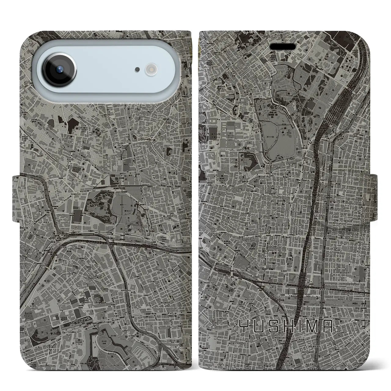 【湯島(東京都)】地図柄iPhoneケース(手帳タイプ)