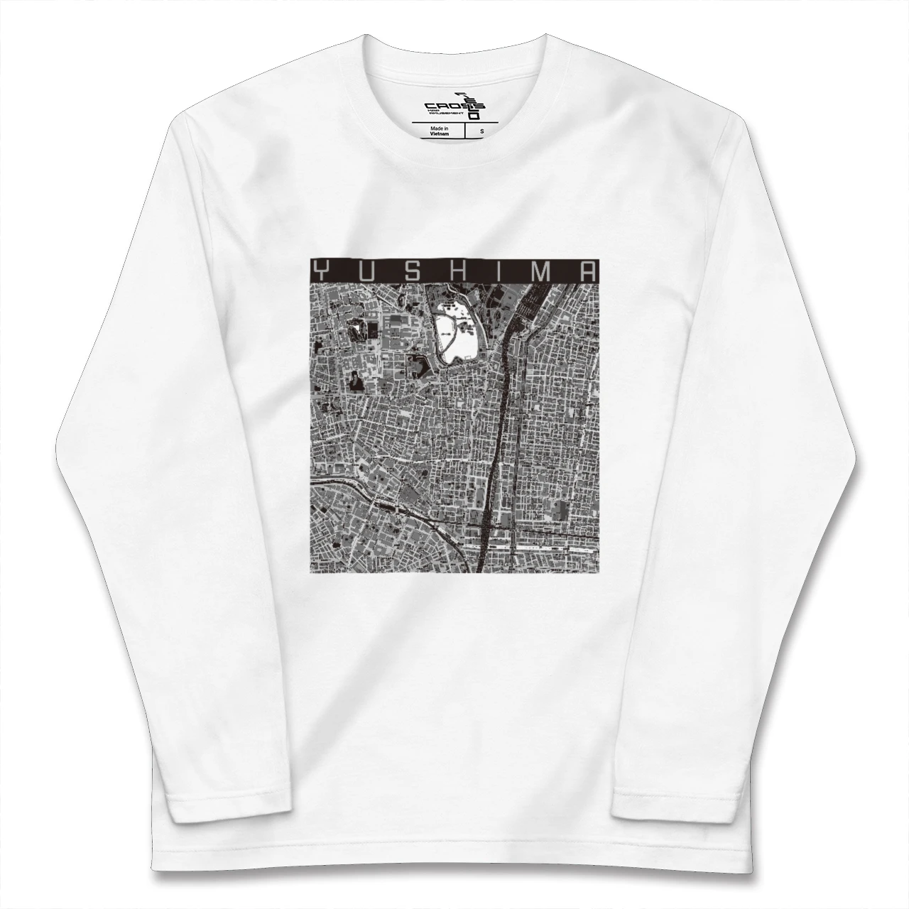 【湯島(東京都)】地図柄ロングスリーブTシャツ