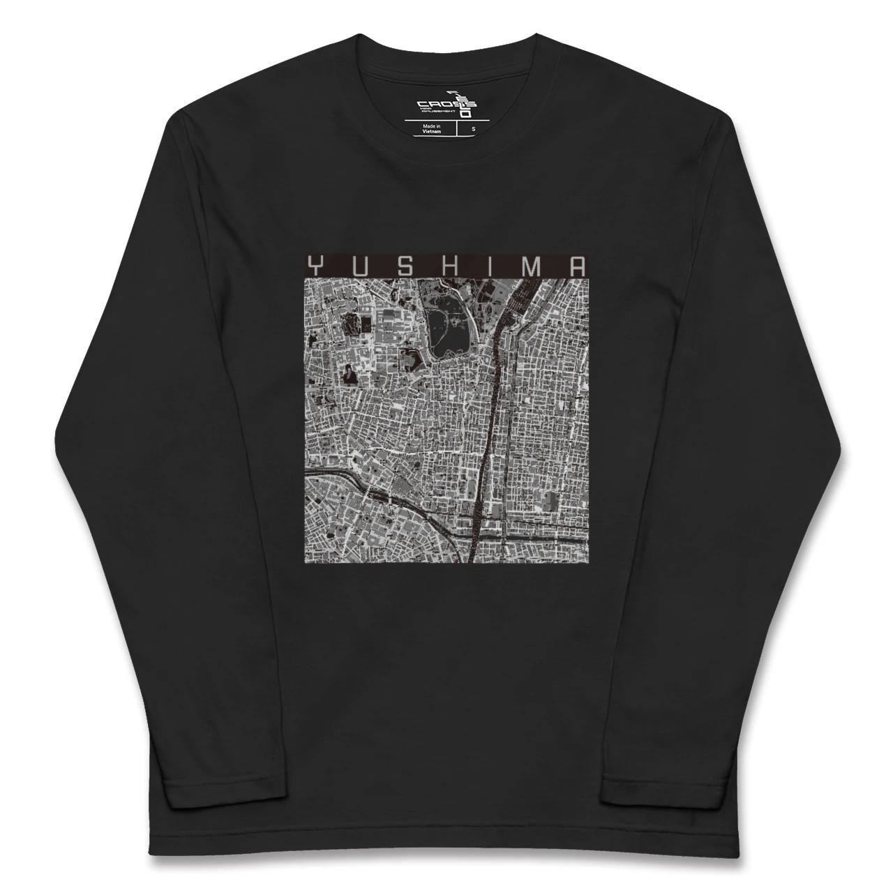 【湯島(東京都)】地図柄ロングスリーブTシャツ