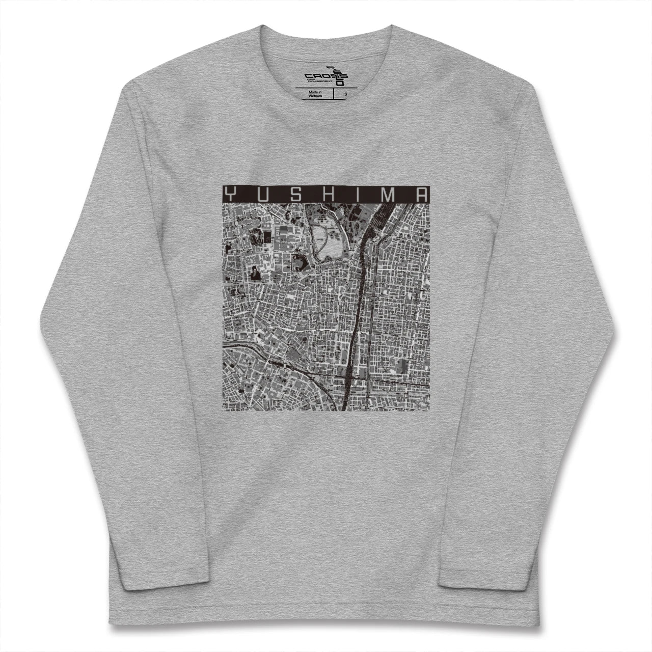 【湯島(東京都)】地図柄ロングスリーブTシャツ