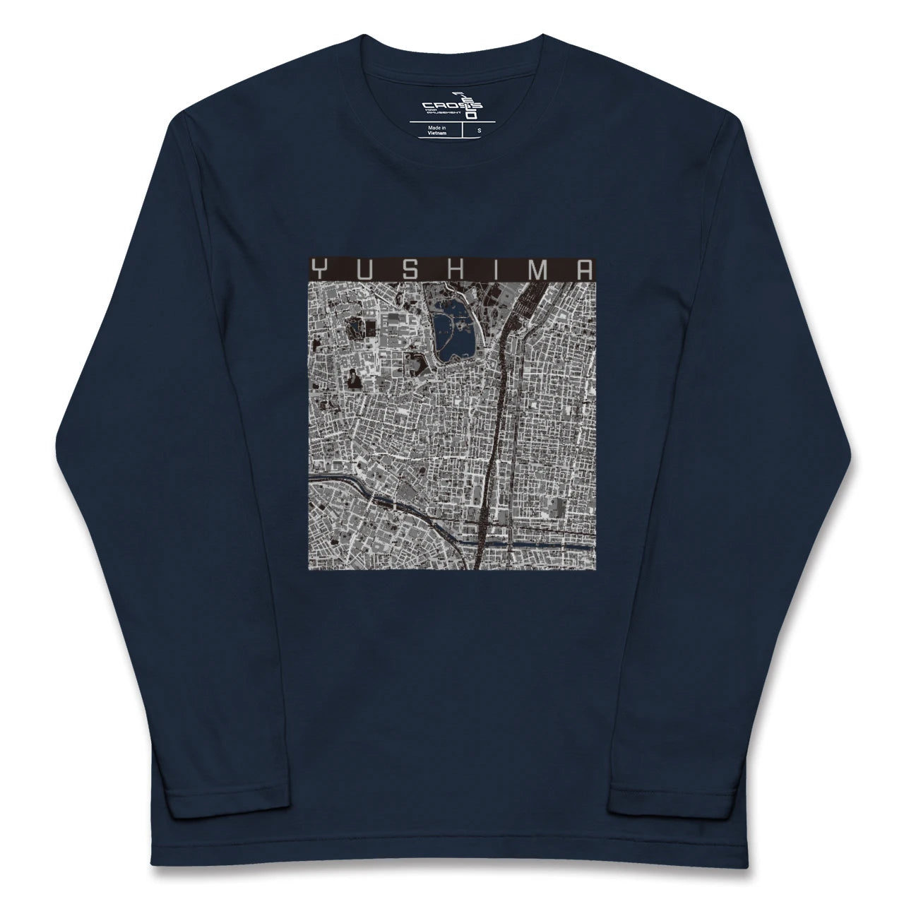 【湯島(東京都)】地図柄ロングスリーブTシャツ