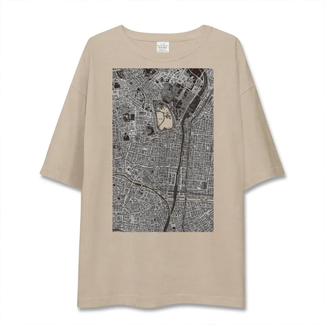 【湯島(東京都)】地図柄ビッグシルエットTシャツ