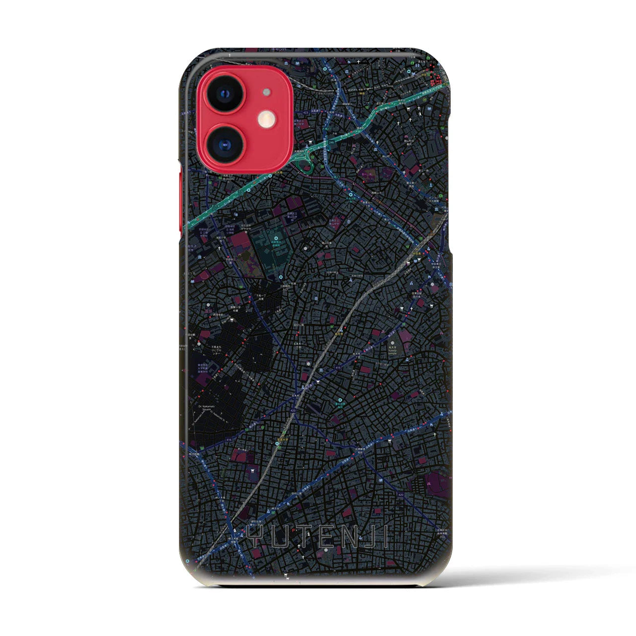 【祐天寺(東京都)】地図柄iPhoneケース(バックカバータイプ)