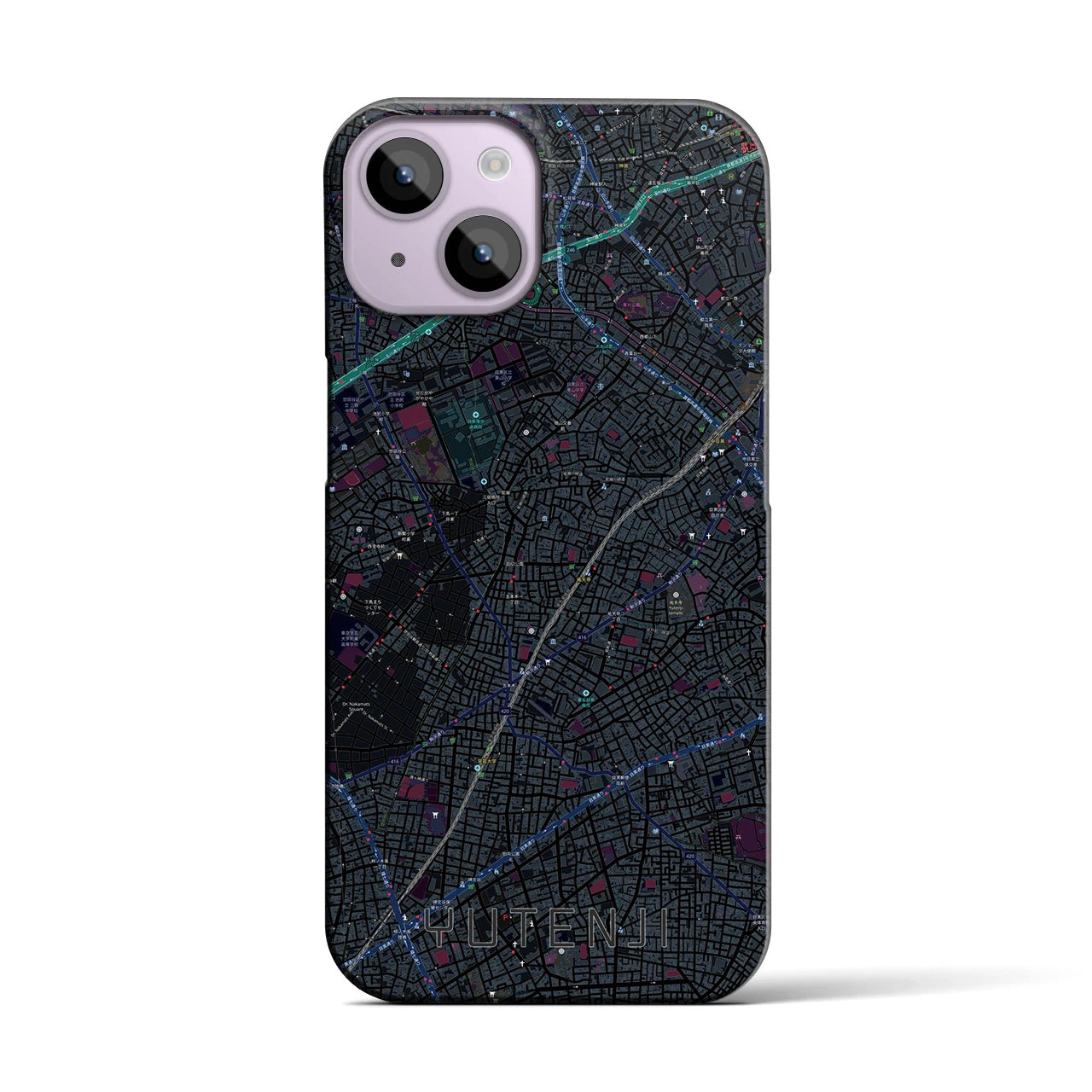 【祐天寺(東京都)】地図柄iPhoneケース(バックカバータイプ)