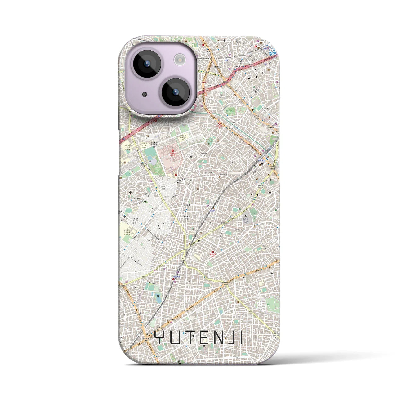 【祐天寺(東京都)】地図柄iPhoneケース(バックカバータイプ)