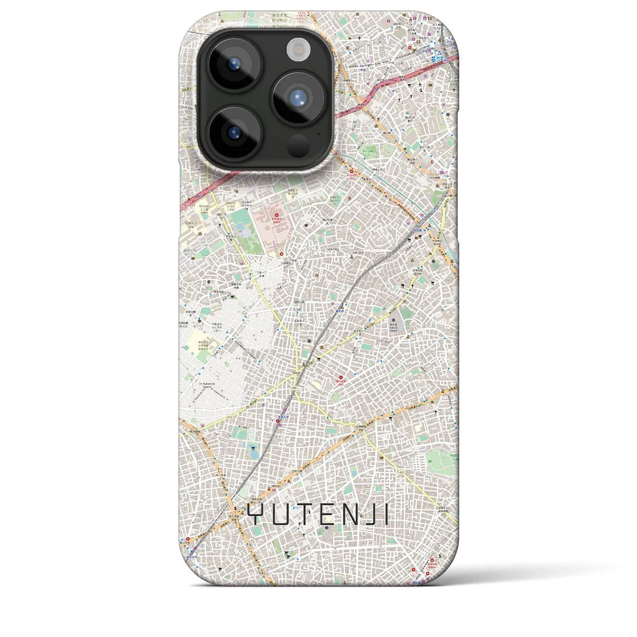 【祐天寺(東京都)】地図柄iPhoneケース(バックカバータイプ)