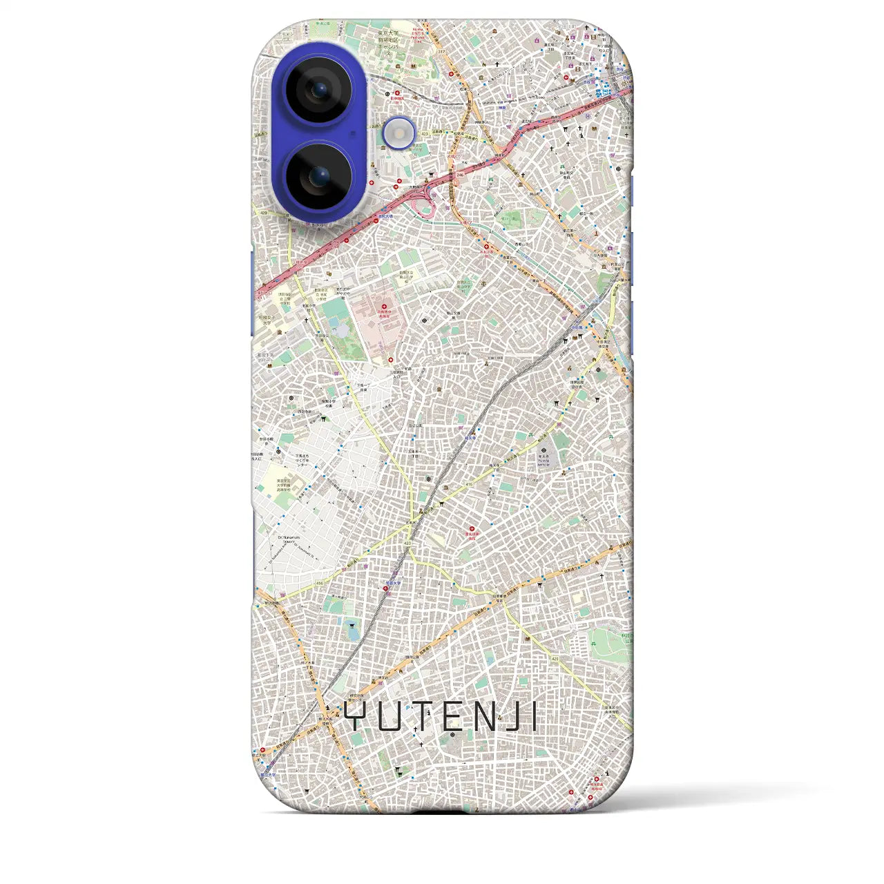 【祐天寺(東京都)】地図柄iPhoneケース(バックカバータイプ)