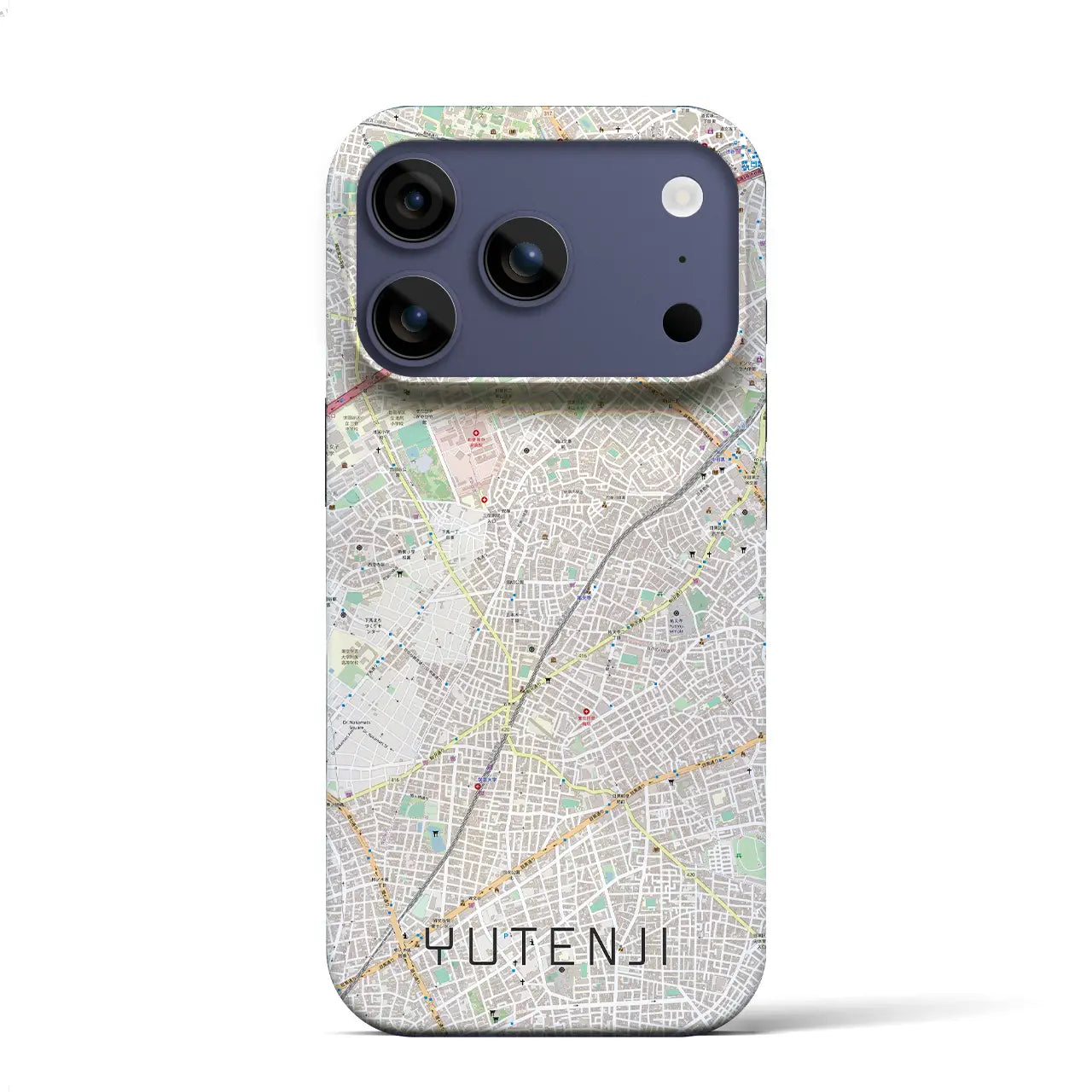 【祐天寺(東京都)】地図柄iPhoneケース(バックカバータイプ)