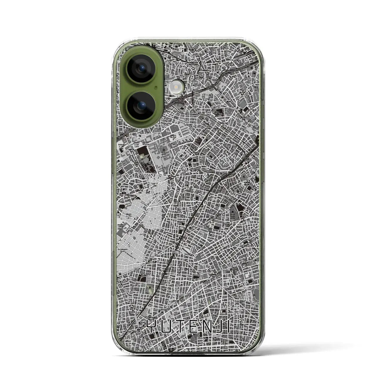 【祐天寺(東京都)】地図柄iPhoneケース(クリアタイプ)モノトーン・iPhone 17 Pro Max 用