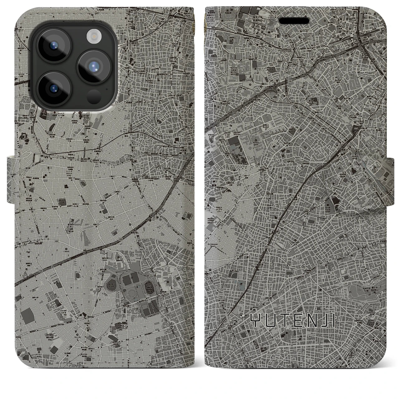 【祐天寺(東京都)】地図柄iPhoneケース(手帳タイプ)