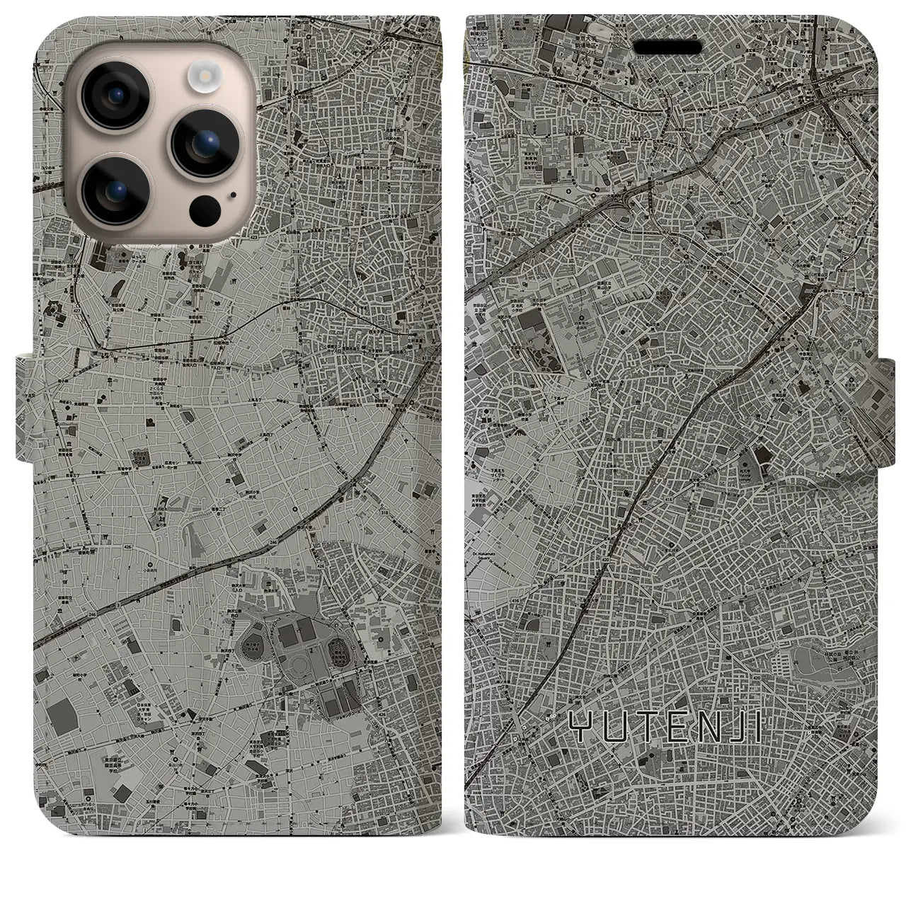 【祐天寺(東京都)】地図柄iPhoneケース(手帳タイプ)