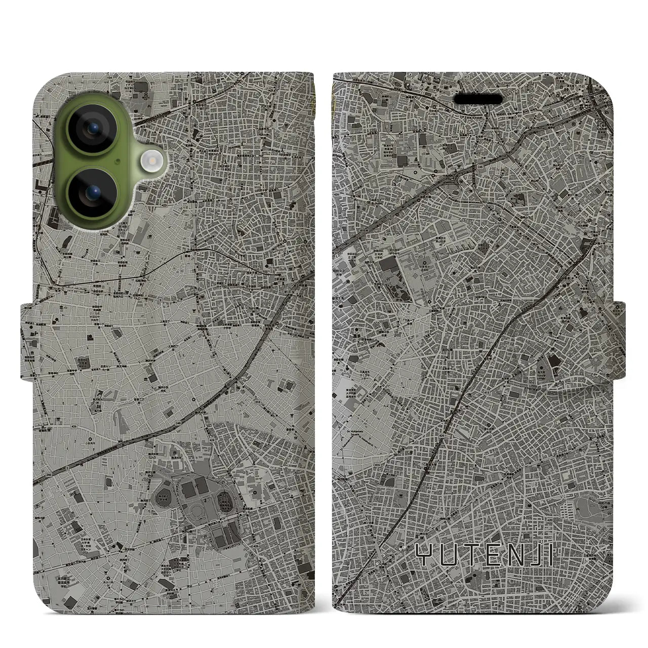 【祐天寺(東京都)】地図柄iPhoneケース(手帳タイプ)