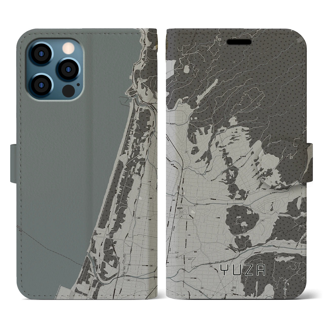 【遊佐(山形県)】地図柄iPhoneケース(手帳タイプ)