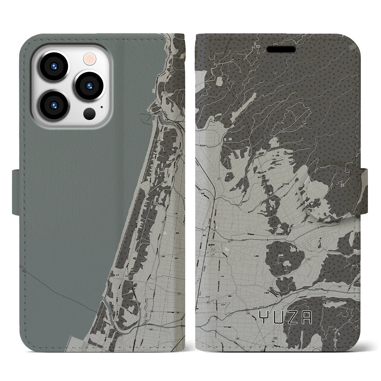 【遊佐(山形県)】地図柄iPhoneケース(手帳タイプ)