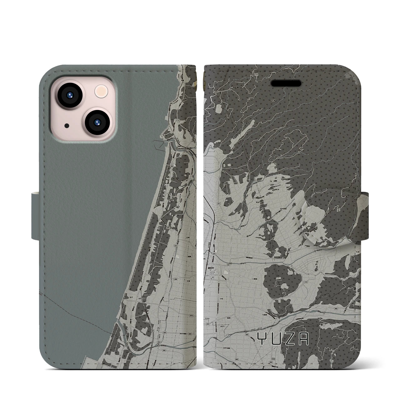 【遊佐(山形県)】地図柄iPhoneケース(手帳タイプ)