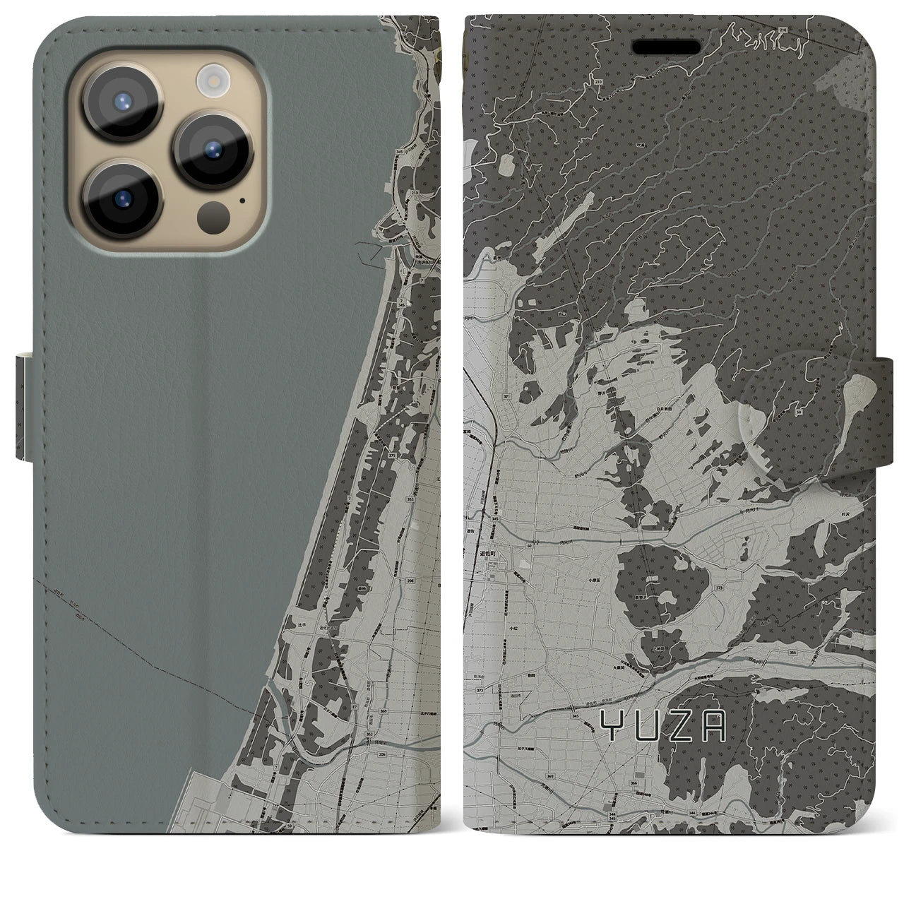 【遊佐(山形県)】地図柄iPhoneケース(手帳タイプ)