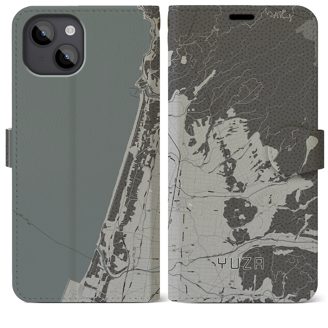 【遊佐(山形県)】地図柄iPhoneケース(手帳タイプ)