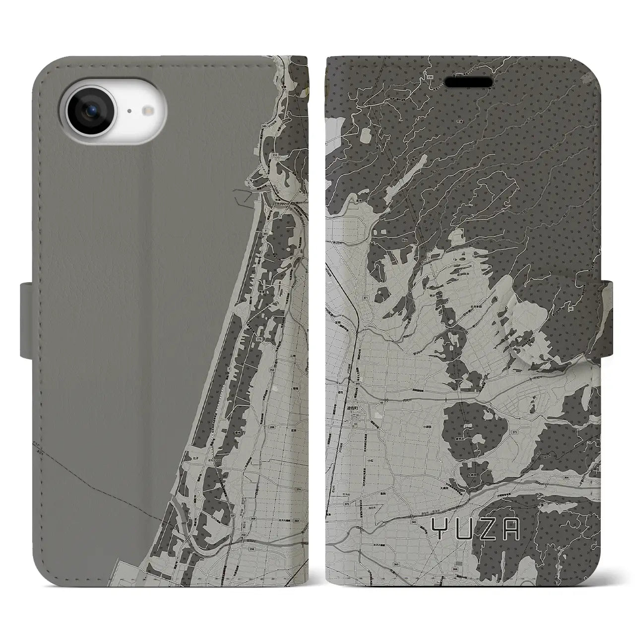 【遊佐(山形県)】地図柄iPhoneケース(手帳タイプ)