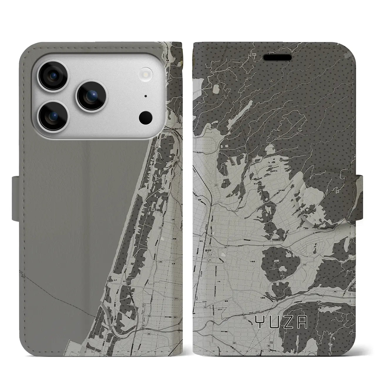 【遊佐(山形県)】地図柄iPhoneケース(手帳タイプ)