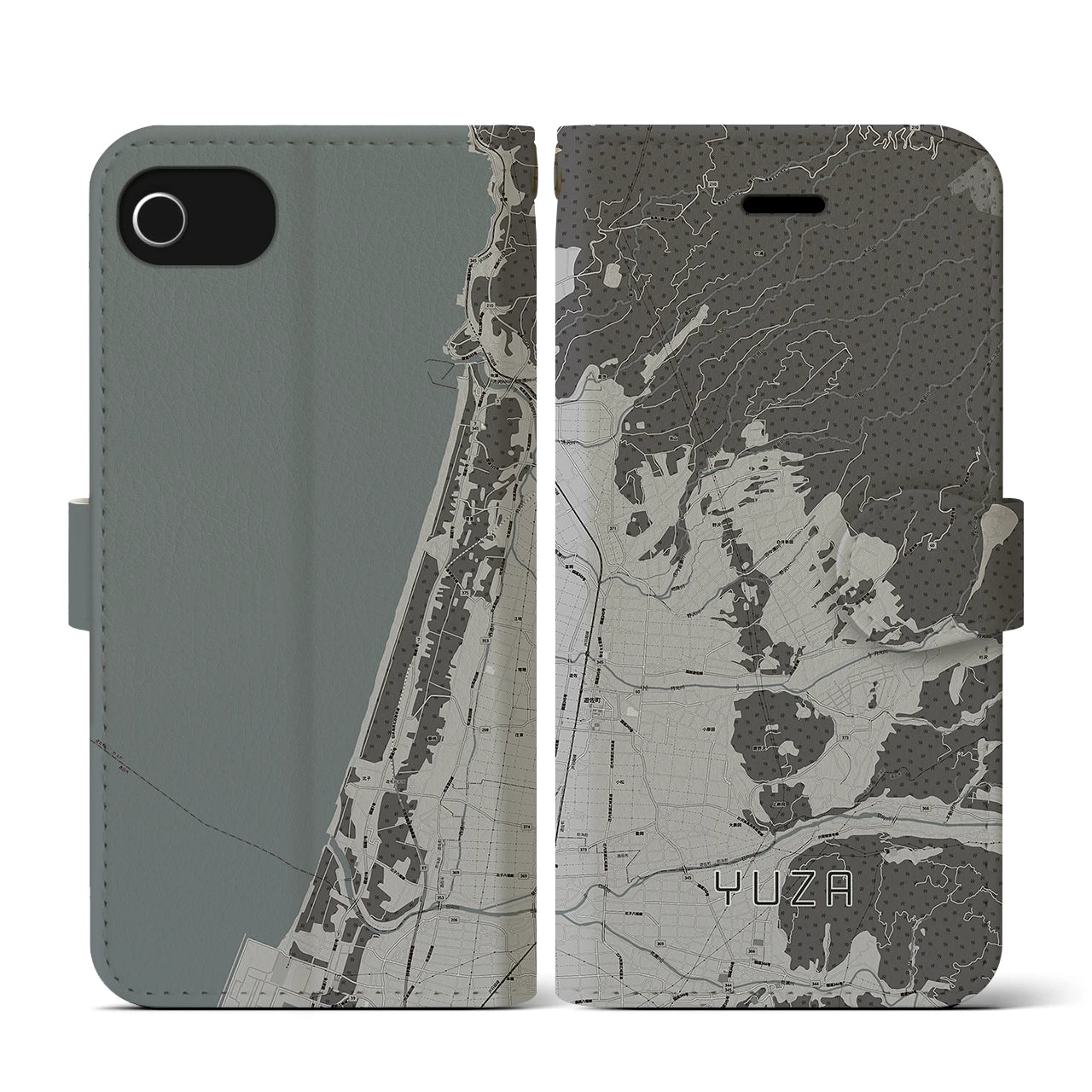 【遊佐(山形県)】地図柄iPhoneケース(手帳タイプ)