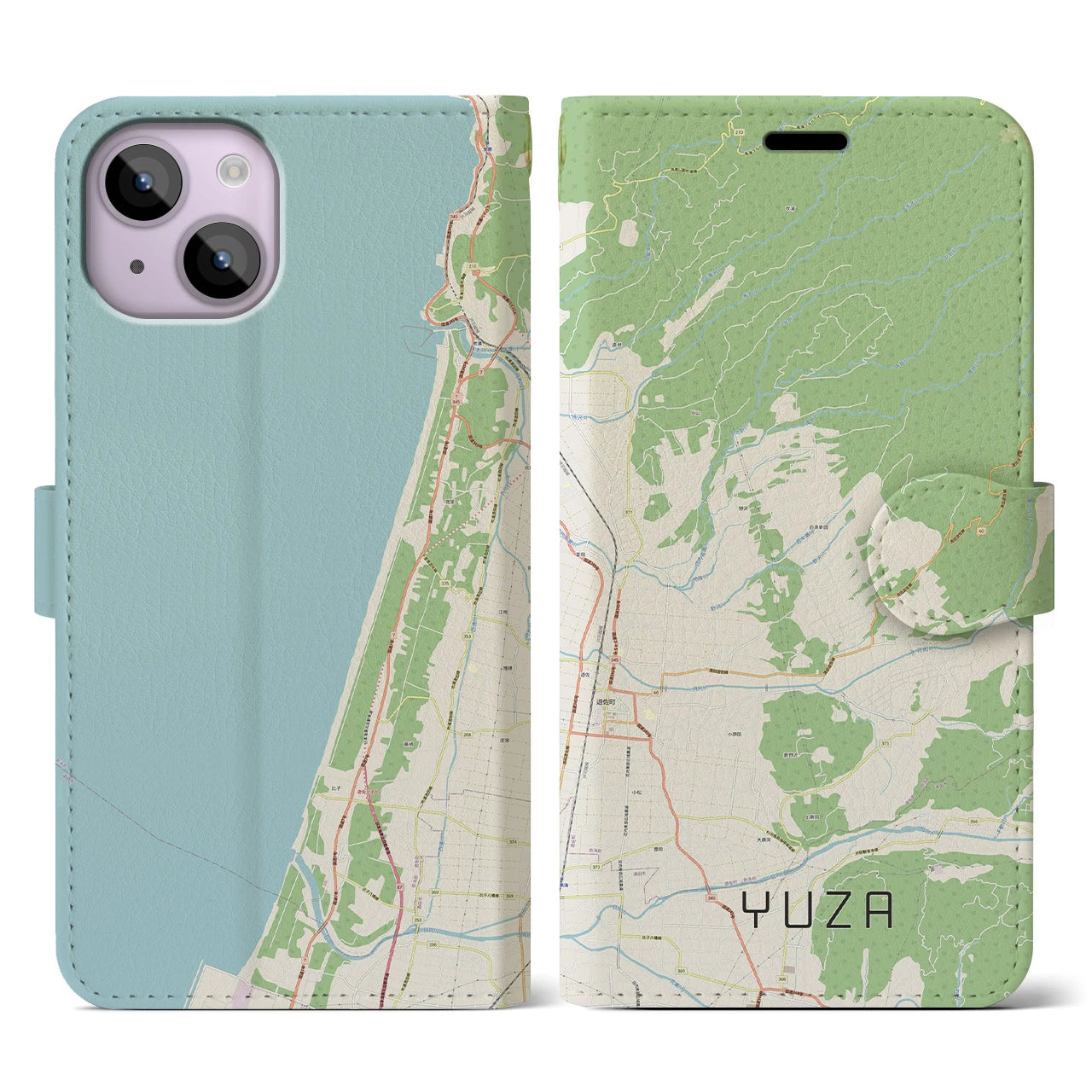 【遊佐(山形県)】地図柄iPhoneケース(手帳タイプ)