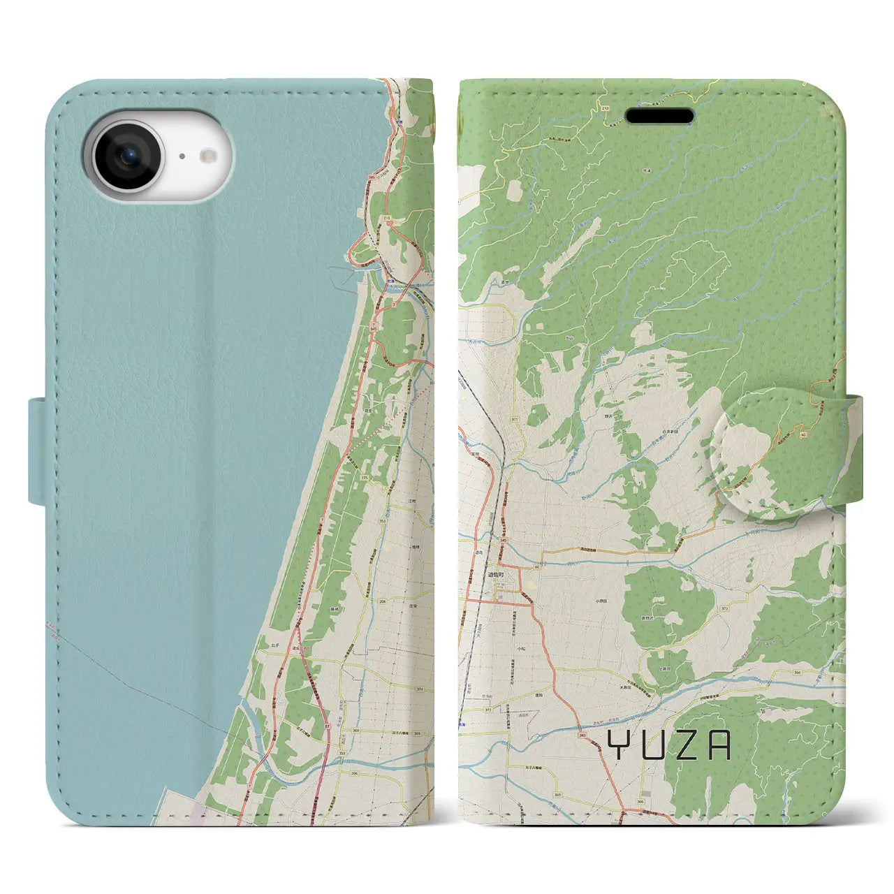 【遊佐(山形県)】地図柄iPhoneケース(手帳タイプ)