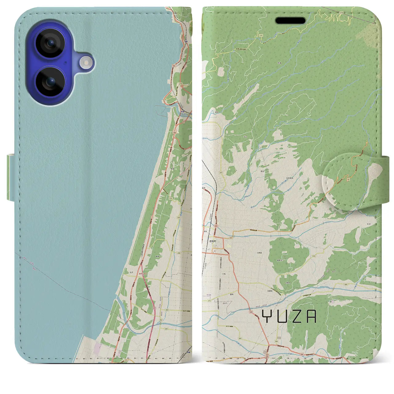 【遊佐(山形県)】地図柄iPhoneケース(手帳タイプ)