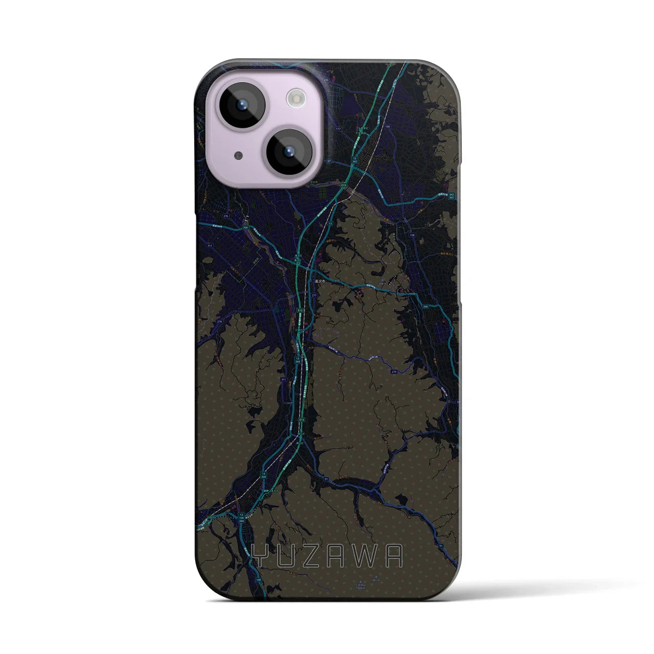 【湯沢(秋田県)】地図柄iPhoneケース(バックカバータイプ)