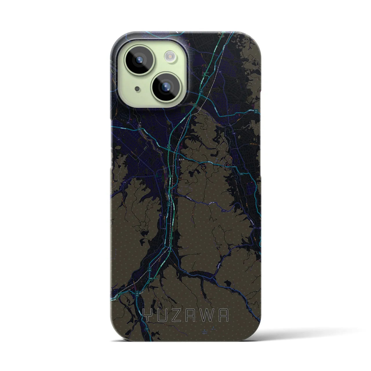 【湯沢(秋田県)】地図柄iPhoneケース(バックカバータイプ)