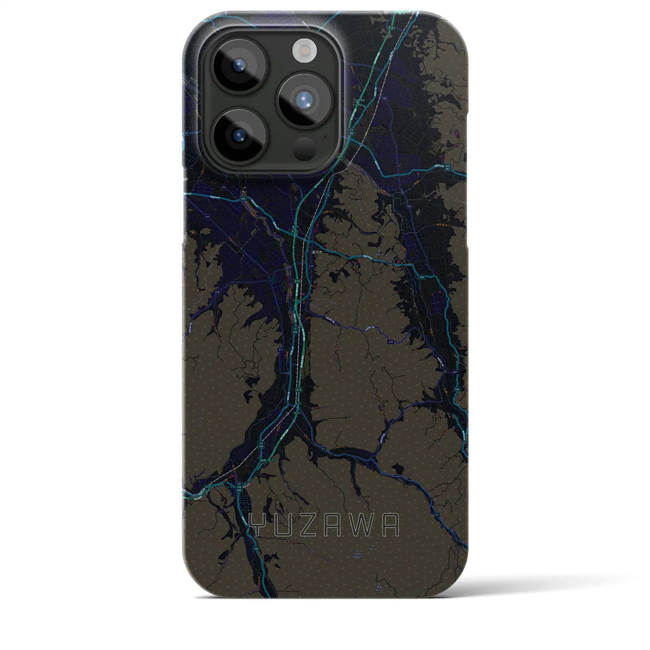 【湯沢(秋田県)】地図柄iPhoneケース(バックカバータイプ)