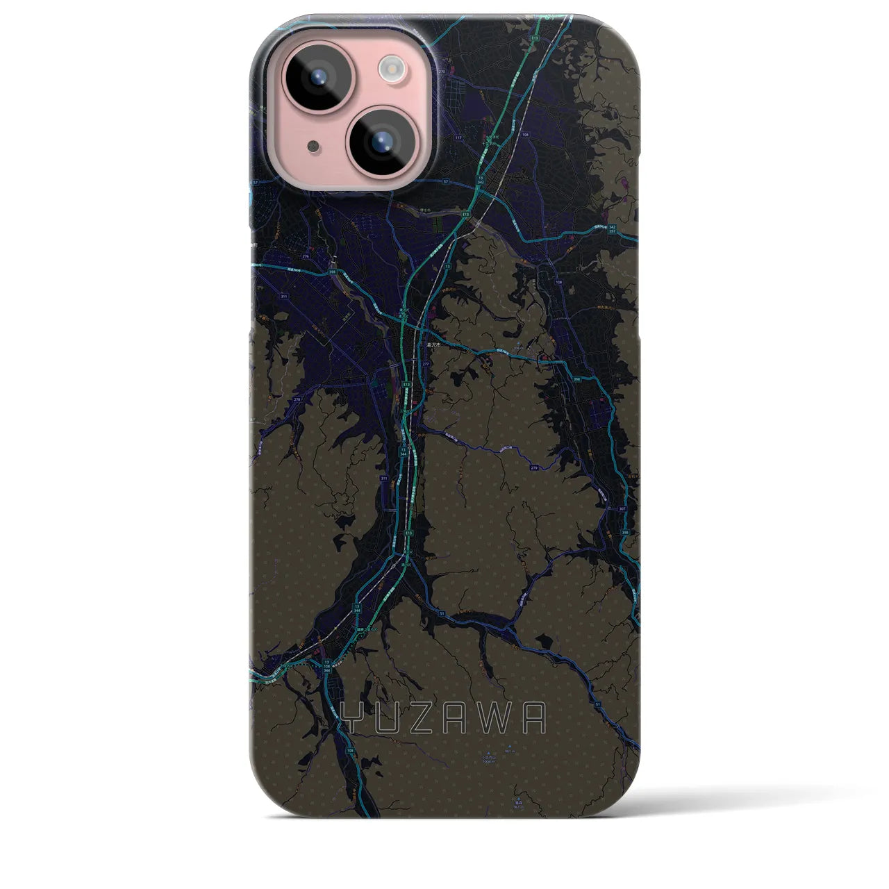 【湯沢(秋田県)】地図柄iPhoneケース(バックカバータイプ)