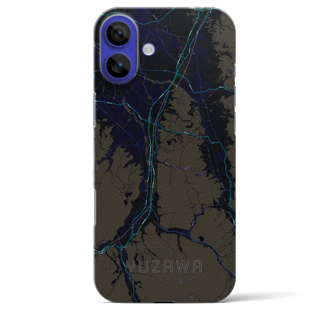 【湯沢(秋田県)】地図柄iPhoneケース(バックカバータイプ)