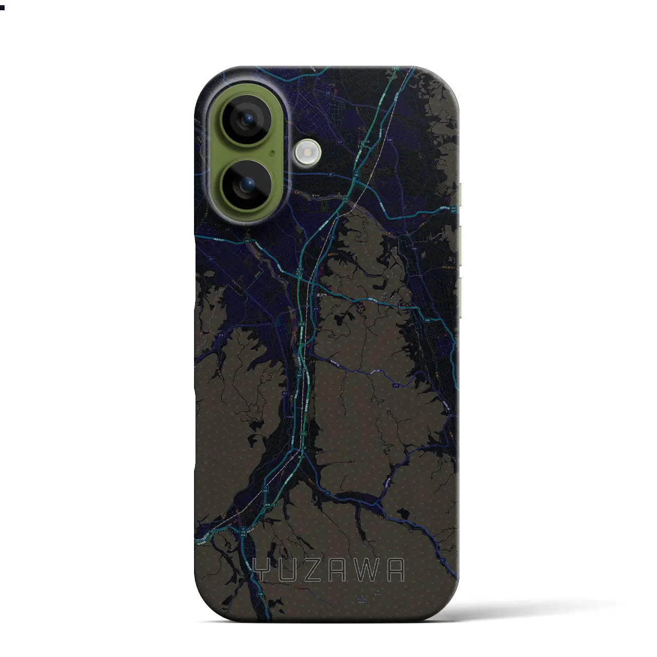 【湯沢(秋田県)】地図柄iPhoneケース(バックカバータイプ)