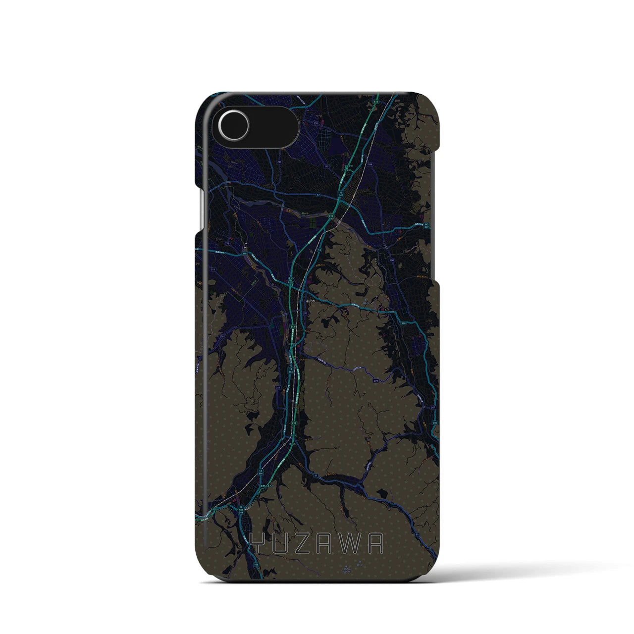 【湯沢(秋田県)】地図柄iPhoneケース(バックカバータイプ)