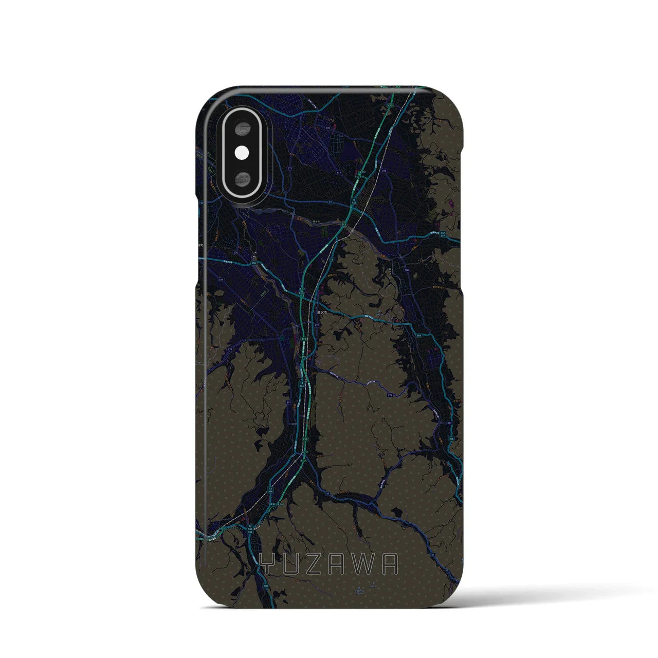【湯沢(秋田県)】地図柄iPhoneケース(バックカバータイプ)