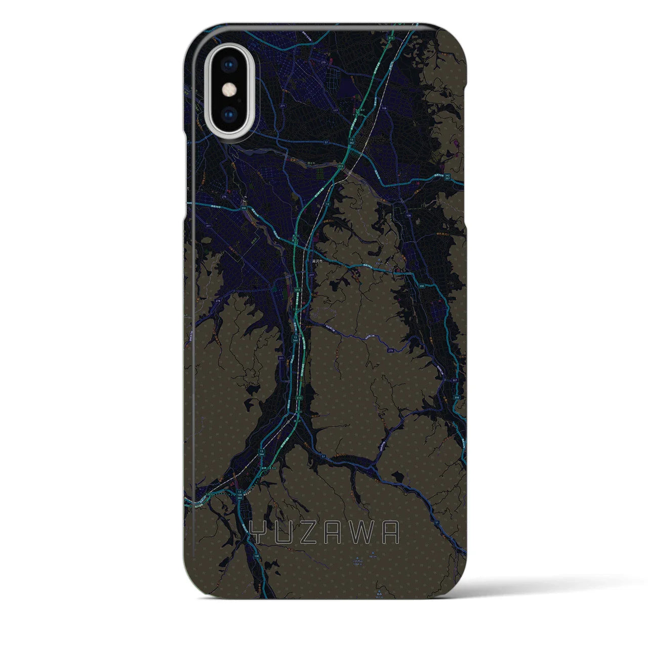 【湯沢(秋田県)】地図柄iPhoneケース(バックカバータイプ)