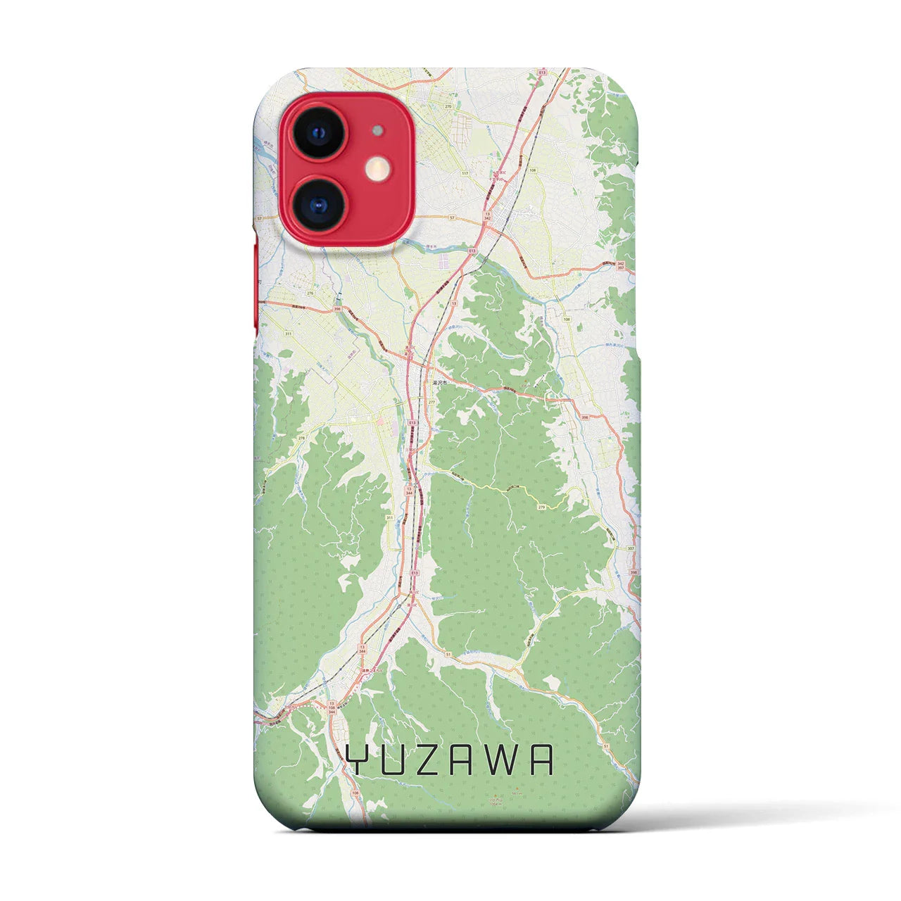 【湯沢(秋田県)】地図柄iPhoneケース(バックカバータイプ)